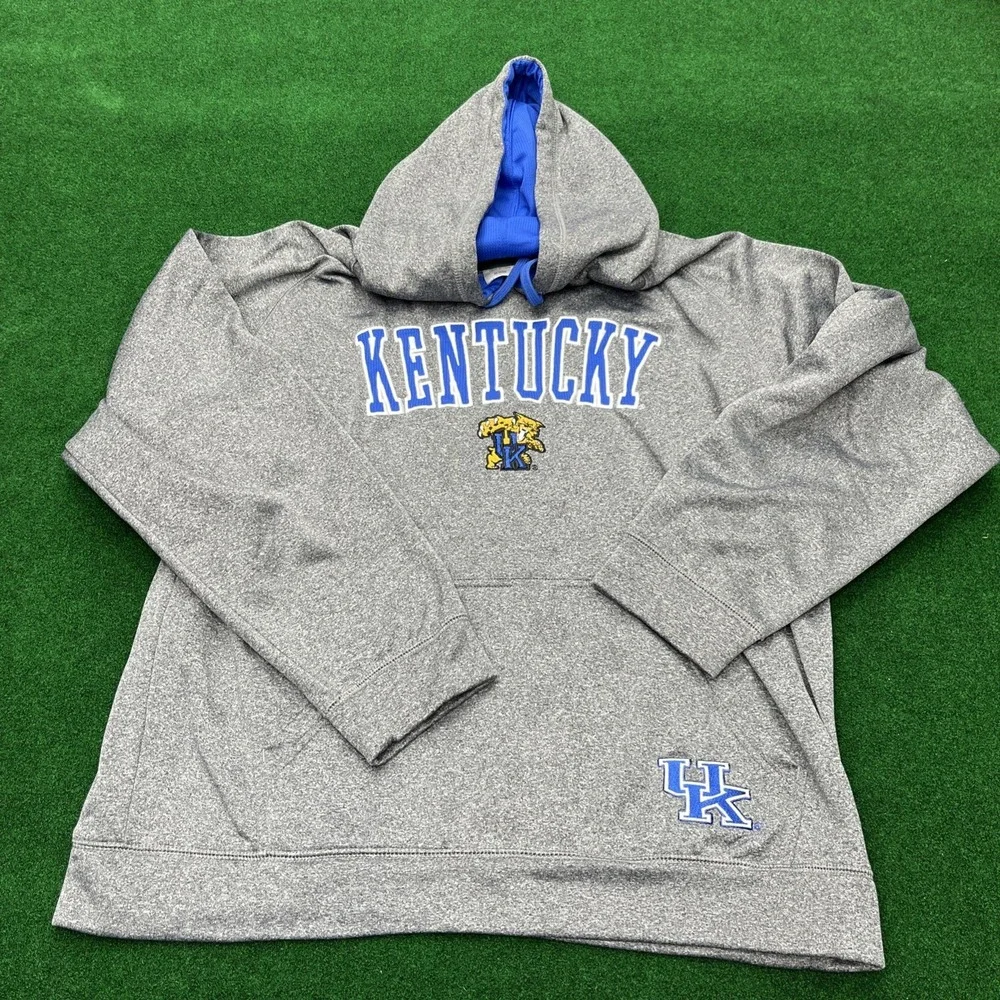 University of Kentucky Wildcats Gray Hoodie‎ Sweater Mens Size Large